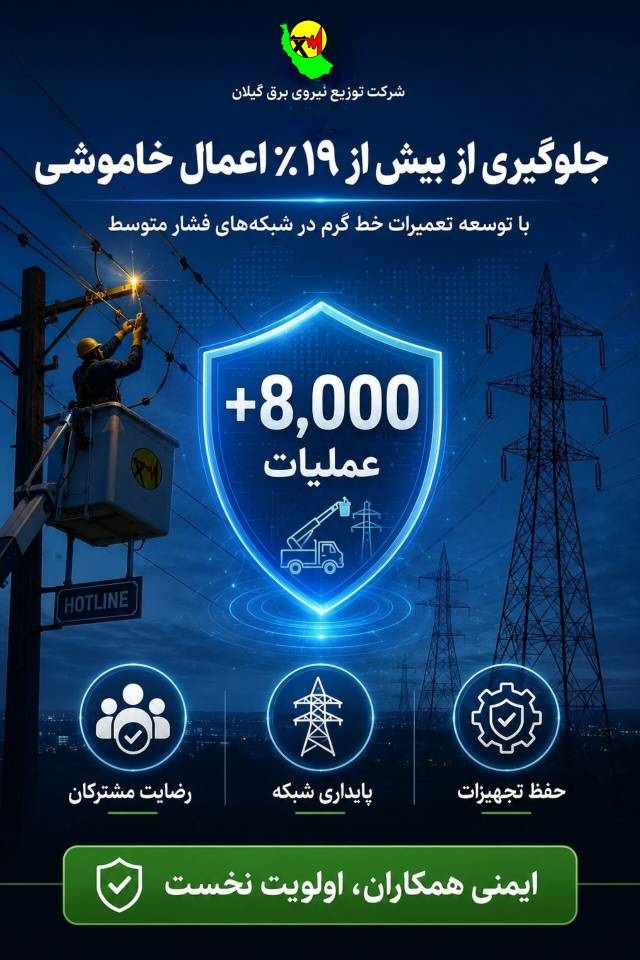 با استفاده از تعمیرات خط گرم جلوگیری بیش از ۱۹ درصدی از اعمال خاموشی برای مشتركان